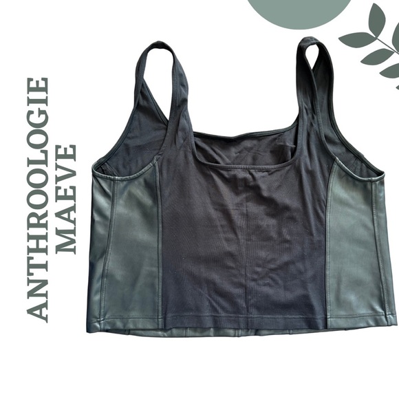 Maeve by Anthropologie Faux-Leather Corset Tank Top – Plus 2X - Picture 4 of 6